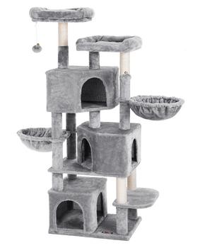 Feandrea Kratzbaum mit mehreren Ebenen, hellgrau, ca. B55/H164/T40 cm