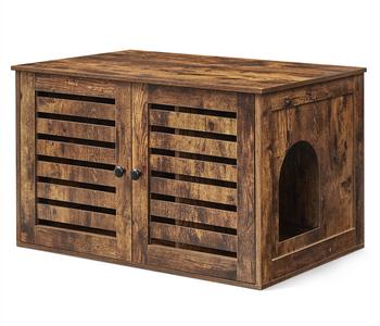 Feandrea Katzenklo-Schrank mit Türen, vintagebraun, ca. B80/H49,2/T53 cm