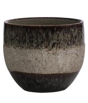 Dehner Keramik-Übertopf Louisa, rund, lila/beige