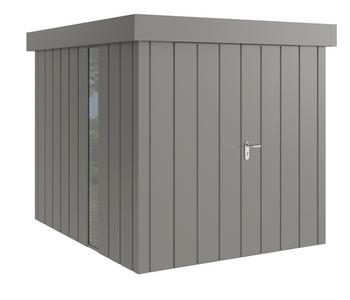 Hörmann Metallgerätehaus Juno JFD6 M-Sk Motiv Modern bodentiefes Fenster mit Doppeltür, ca. B229/H222/T277 cm