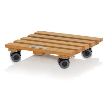 LECHUZA Rolluntersetzer Natural Wood, quadratisch