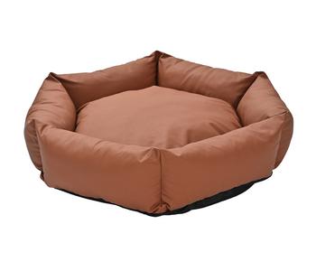 Dehner Lieblinge Kuschelbett Cora, rund, braun, ca. B75/H19/T75 cm