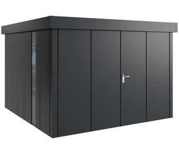 Hörmann Metallgerätehaus Juno JFD14 L-Sk Motiv Design bodentiefes Fenster mit Doppeltür, ca. B325/H222/T325 cm