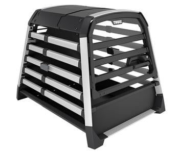 THULE Allax threshold compatible M Hundetransportbox für Fahrzeuge mit Ladekante, ca. B65/H65/T82-90 cm