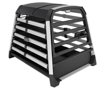 THULE® Allax threshold compatible L Compact Hundetransportbox für Fahrzeuge mit Ladekante, ca. B69/H70/T87-93 cm
