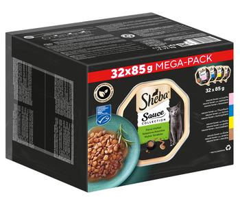 Sheba® Nassfutter für Katzen Sauce Collection Multipack Adult, Feine Vielfalt, 32 x 95 g