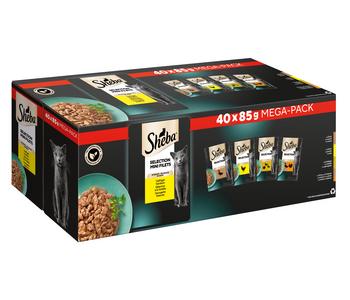 Sheba® Nassfutter für Katzen Selection Mini Filets in Sauce Multipack Adult, Geflügel Variation, 40 x 85 g