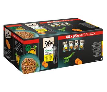Sheba® Nassfutter für Katzen Nature's Collection in Gelee Multipack Adult, Geflügel Variation, 40 x 85 g