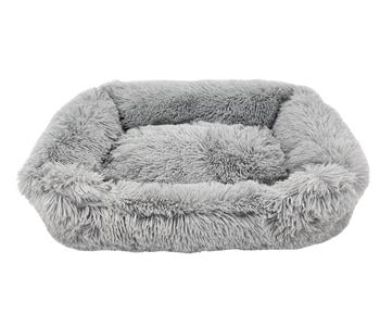 Dehner Lieblinge Hundebett Luxury Cozy, rechteckig, grau, ca. B70/H20/T50 cm