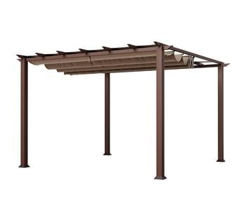 Paragon Outdoor-Pergola Florida 1111, inkl. Sonnensegel dunkelbraun, ca. B350,4/H235/T350 cm