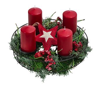 Adventskranz Tradition Metall, ca. Ø35/H20 cm