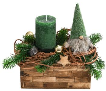 Adventsgesteck Wichtelwald, ca. B25/H25/T12 cm