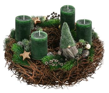 Adventskranz Wichtelwald Wurzel, ca. Ø38/H25 cm