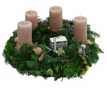 Adventskranz Hüttenzauber, ca. Ø35/H20 cm