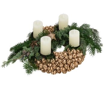 Adventskranz Goldschimmer Zypresse, ca. Ø35/H25 cm