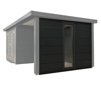 Wolff Finnhaus Seitenwand mit Fenster 30 für Anbaudach, ca. T300 cm