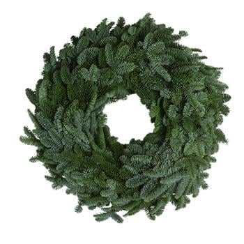 Adventskranz aus Nobilis-Tanne, beidseitig gebunden, ca. Ø30 cm