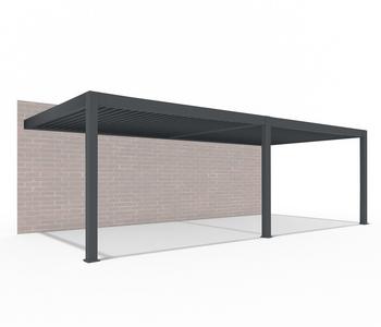 Weide Wand-Pergola LED E-Deluxe Plus 4x8, ca. B800/H255/T400 cm