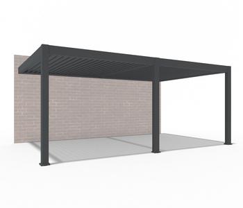 Weide Wand-Pergola LED E-Deluxe Plus 4x6, ca. B600/H255/T400 cm