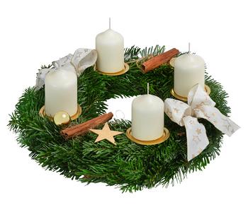 Adventskranz, creme, ca. Ø30/H12 cm