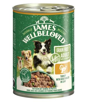 James Wellbeloved Nassfutter für Hunde Grainfree Adult, Truthahn in Pastete