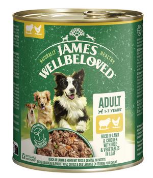 James Wellbeloved Nassfutter für Hunde Adult, Lamm & Huhn in Pastete