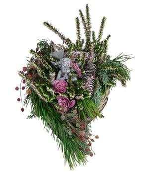 Grabgesteck Unvergessen, herzförmig, ca. B28/H22/T40 cm