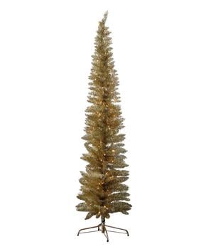 Cor Mulder künstlicher LED-Weihnachtsbaum Slim, gold, ca. H240 cm