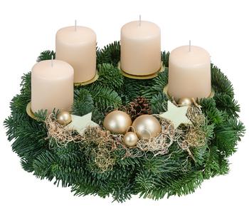 Adventskranz, creme, ca. Ø30/H15 cm