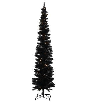 Cor Mulder künstlicher LED-Weihnachtsbaum Slim, schwarz, ca. H240 cm