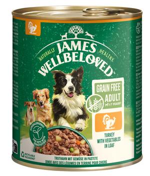 James Wellbeloved Nassfutter für Hunde Grainfree Adult, Truthahn in Pastete