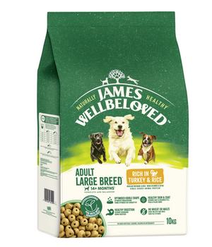 James Wellbeloved Trockenfutter für Hunde Large Breed Adult, Truthahn & Reis, 10 kg