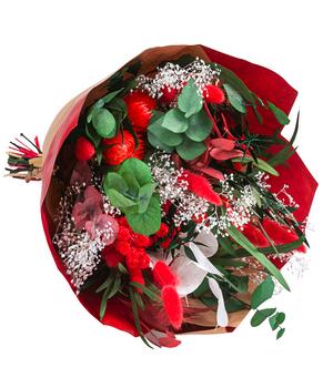 Trockenblumenbouquet Primavera, rot