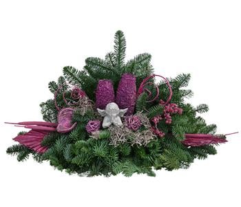 Grabbukett aus Nobilis-Tanne, pink, ca. B60/H30/T30 cm