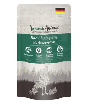 Venandi Animal Nassfutter für Katzen Monoprotein, Adult, 125 g