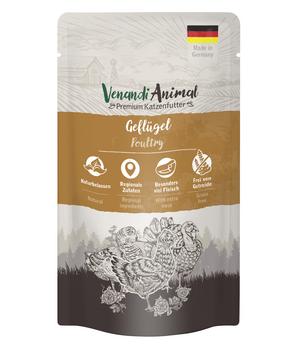 Venandi Animal Nassfutter für Katzen Adult, Wild & Sprotten, 125 g