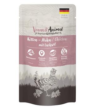 Venandi Animal Nassfutter für Katzen Kitten, Huhn, 125 g
