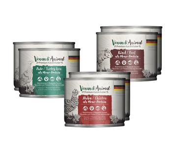 Venandi Animal Nassfutter für Katzen Adult Probierpaket 1, 6 x 200 g