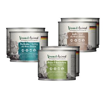 Venandi Animal Nassfutter für Katzen Adult Probierpaket 2, 6 x 200 g