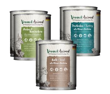 Venandi Animal Nassfutter für Katzen Adult Probierpaket 2, 6 x 800 g