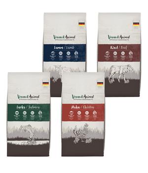 Venandi Animal Trockenfutter für Katzen Adult Probierpaket 2, 4 x 1,5 kg