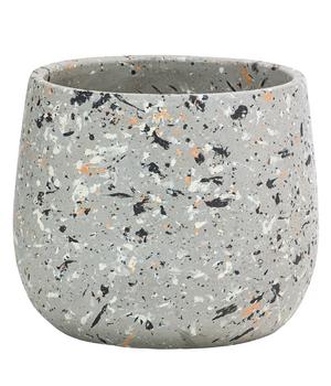 Dehner Keramik-Übertopf Konfetti, bauchig, grau/bunt, ca. Ø15/H13 cm