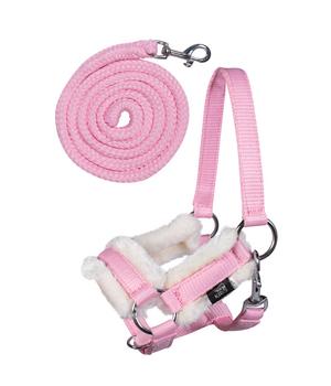 HKM KIDS Hobby Horsing Halfter und Strick, rosa