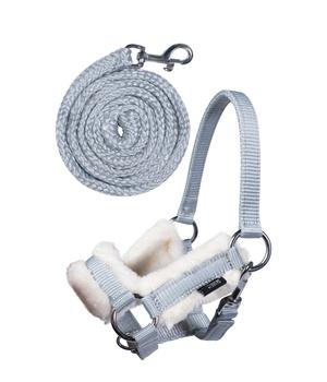 HKM KIDS Hobby Horsing Halfter und Strick, grau