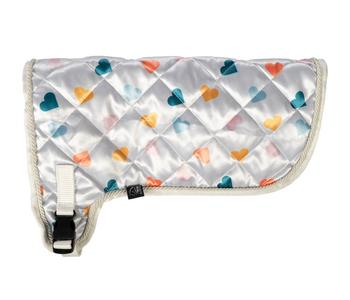 HKM KIDS Hobby Horsing Decke mit Print, weiß mit Herzchen