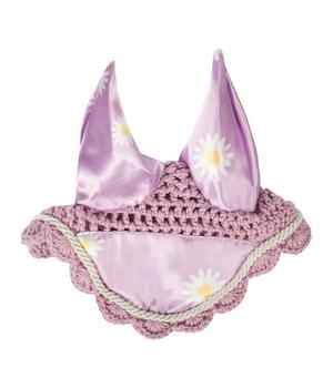 HKM KIDS Hobby Horsing Fliegenhaube mit Print, violett mit Gänseblümchen