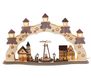 HGD XL-Lichterbogen Stadt mit LED-Beleuchtung, ca. B78/H47/T16 cm