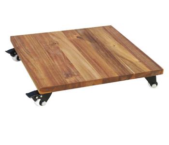 Eastwest Mehrzweck-Rollbrett mit Softrollen, Akazienholz, ca. B40/H7/T40 cm
