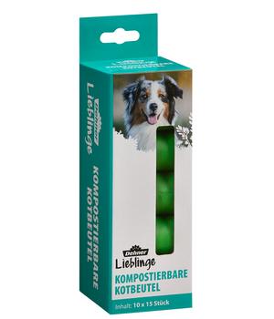 Dehner Lieblinge kompostierbare Hundekotbeutel, 10 x 15 Stk.