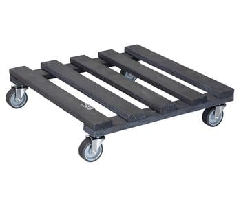 Wagner Pflanzroller Massivholz, anthrazit, ca. B38/H9,5/T38 cm